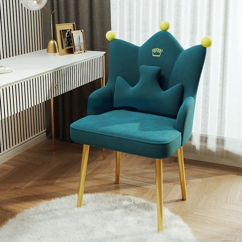 

Nordic new light luxury home chair dining chair dresser makeup manicure stool backrest female bedroom desk chair