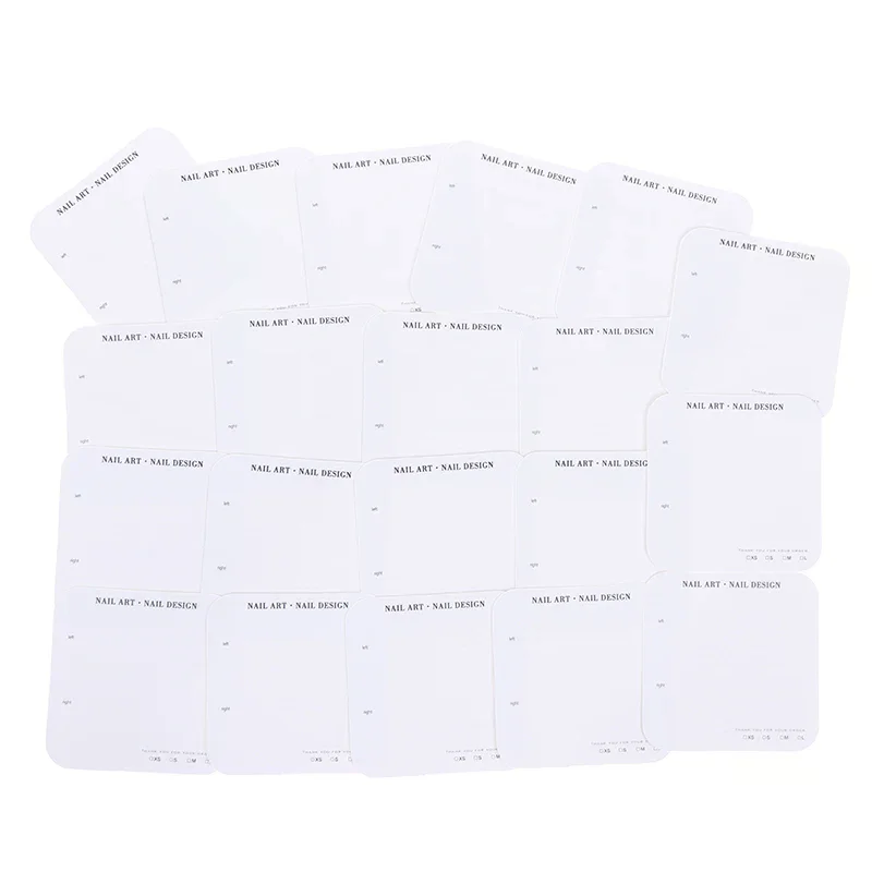 20 hojas de tarjetas de embalaje de uñas, exhibición de uñas a presión, muestra de diseño de uñas postizas hecha a mano, tarjeta de muestra, exhibición de muestra de manicura, salón