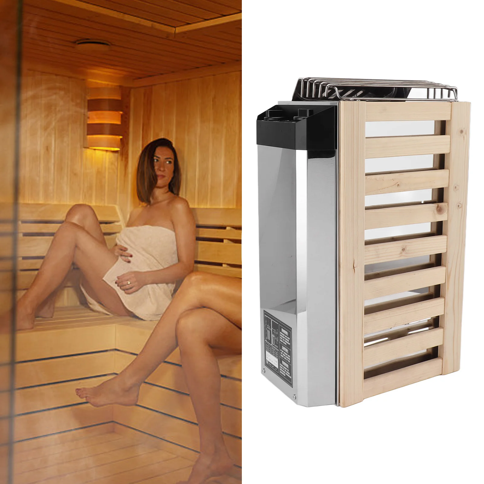 3.6KW Sauna Heater Internal Control Stainless Steel Sauna Heating Stove for Home Hotel Steam Room 110V