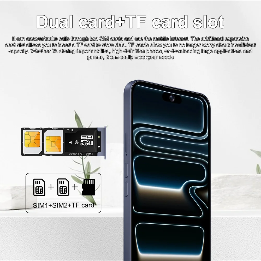 K-Touch Smartphone für 17 Pro Max 7,3 Zoll Vollbild-Handy 22G+2TB Mobiltelefon 16+48MP 5G Dual-SIM 7800mAh Akku Face ID Entsperrt Android 15 Handys – Detail 15