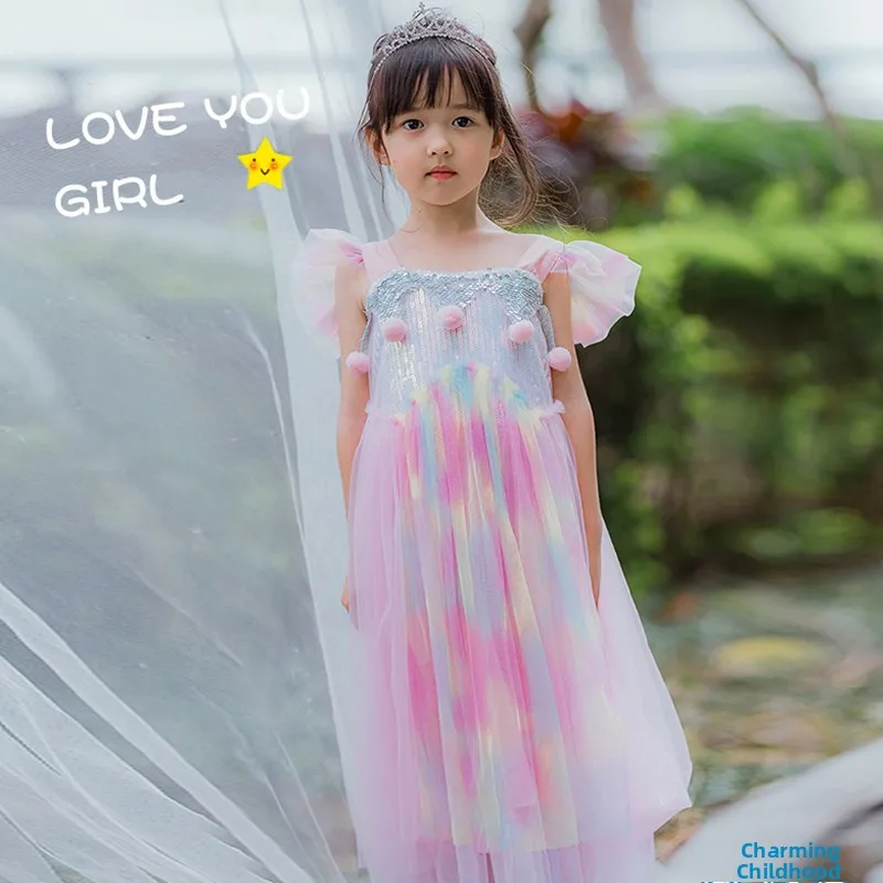 

Princess Dress Short Sleeve Children's Performance Costume Halloween Girl's Dress Fairy Tale Costume Online Exclusive Polyester