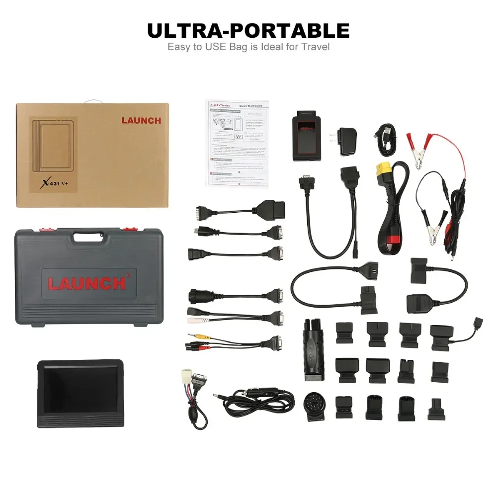 Launch X431 V+ Full System Diagnostic OBD2 Scan Tool Wifi/BT and Complete Accessories Set