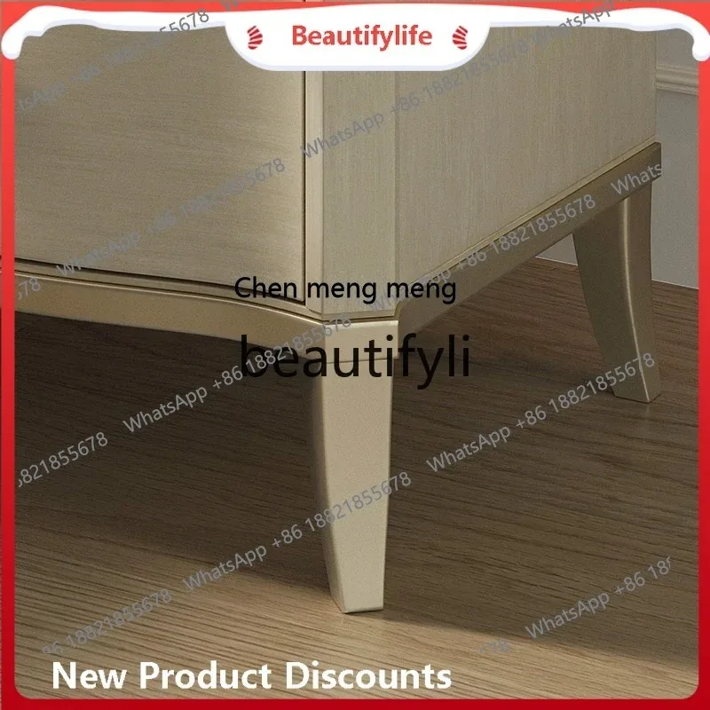 ss8617 Light luxury bedside table Modern solid wood foot bedside cabinet