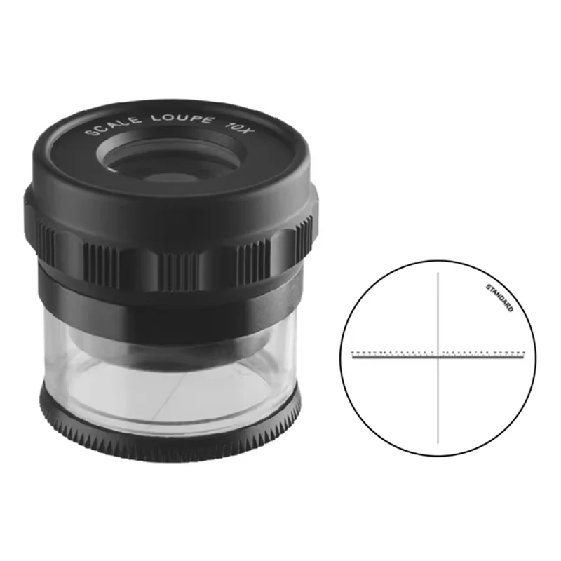 AT93-مقياس المكبر 10X أسطواني عدسة مكبرة 10X عدسة بصرية مجوهرات وتحديد قطعة أثرية