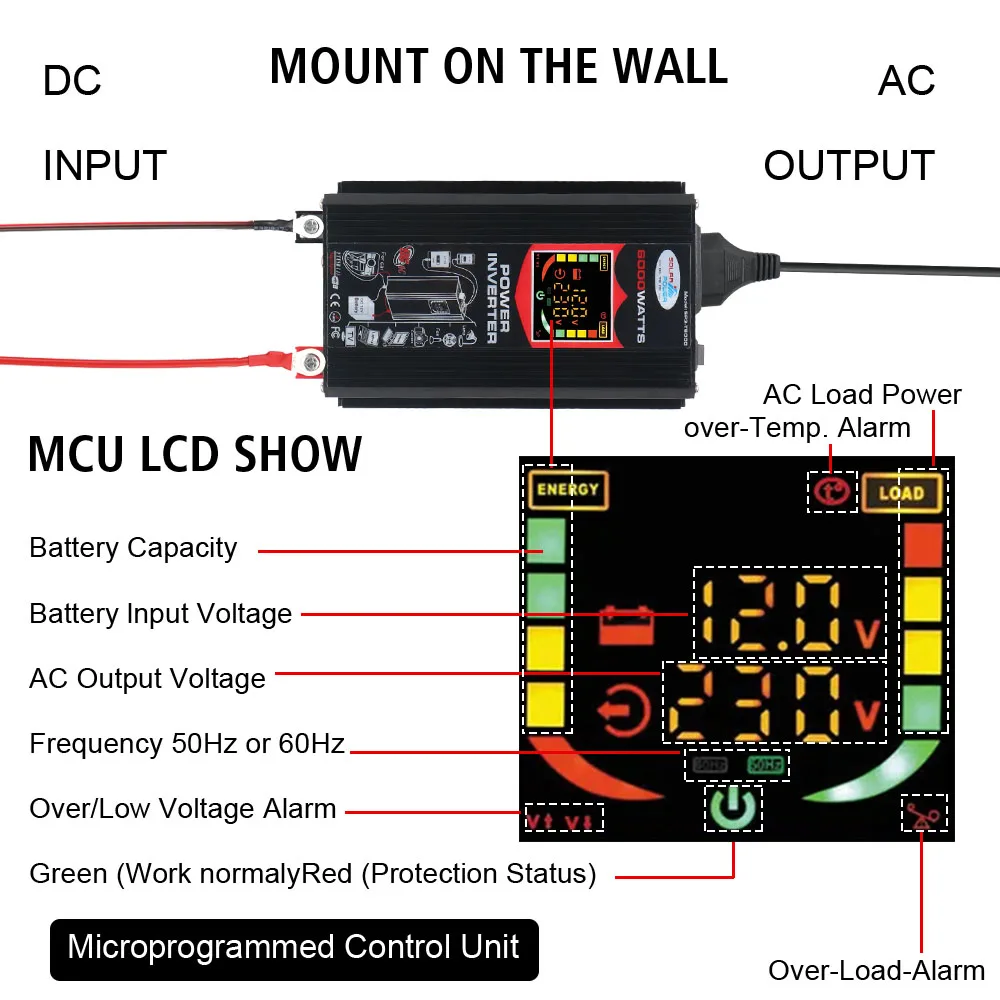 Car Power Invertor Car Accessories Vehicle-Mounted Household AC Converter DC 12V To 220V Universal Socket With 4.2A USB 6000W