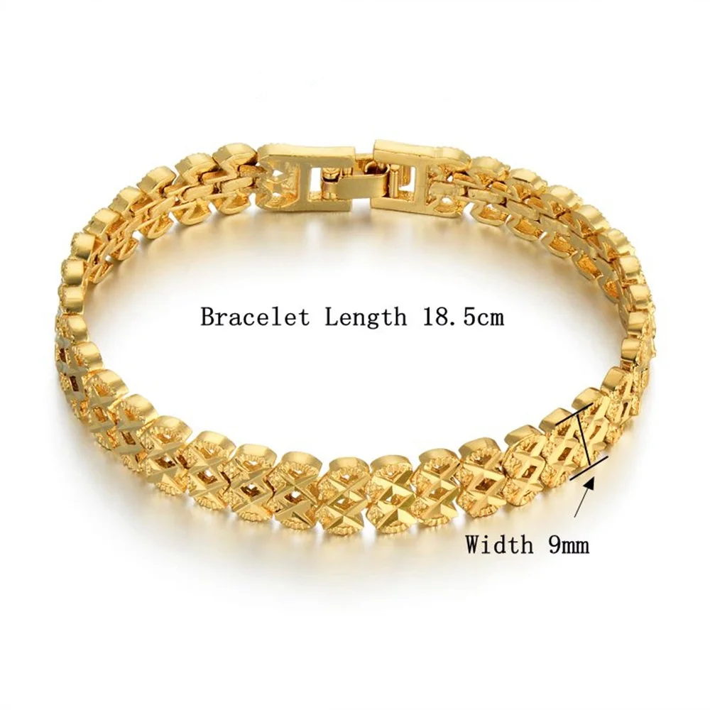 18 Style Choose Men Female 5/20MM Golden Hip Hop Jewelry Gold Color Thick Heavy Copper Material Women Curb Link Chain Bracelet