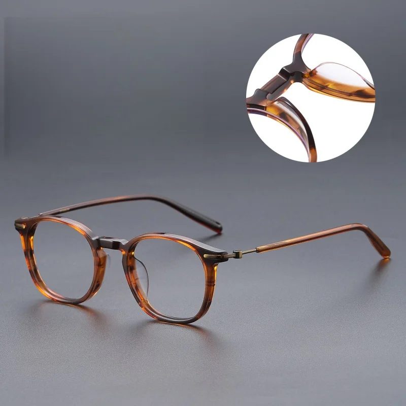 JAEVAR High-quality Men's Sheet Eyeglass Frame Anti Blue Light Flat Glasses Ultra Light Titanium Material Women's Glasses 6005