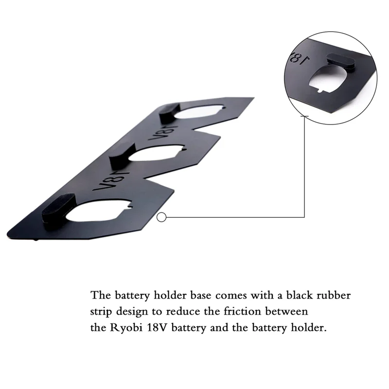 

B28C-Battery Holder, Wrought Iron 18V Battery Storage, 18V Battery Holder , Mount Wall Rack With 3 Slot For 18V Batteries Easy T