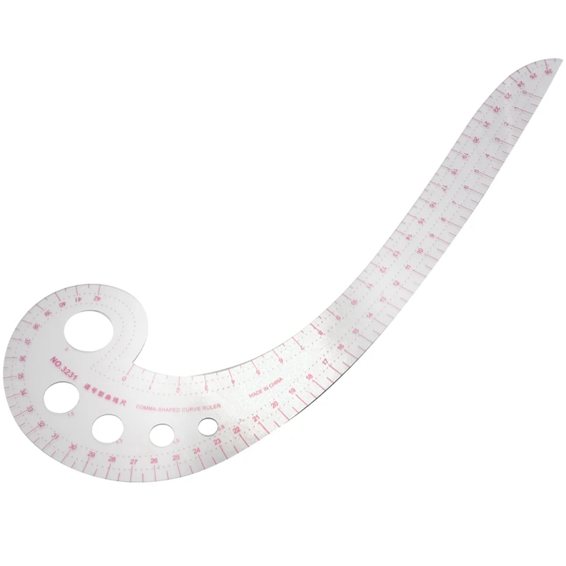 SOSW-11.8 "Longo Vírgula Em Forma De Plástico Transparente Francês Curve Régua SplIne