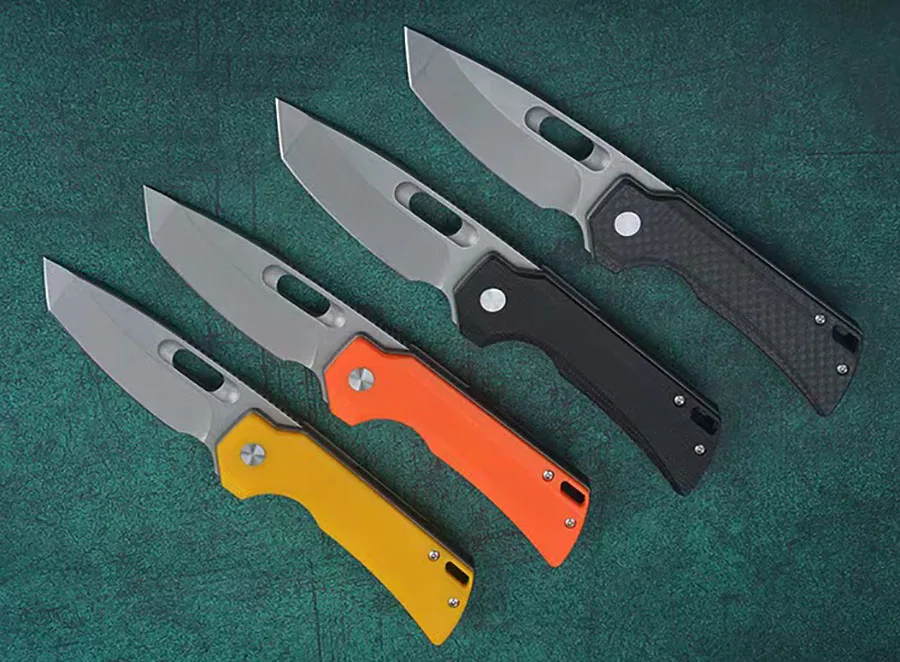 LEMIFSHE-Couteau pliant Flipper, lame 14C28N, manche en fibre de carbone, extérieur, camping, survie, outil de poche multifonctionnel EDC, nouveau