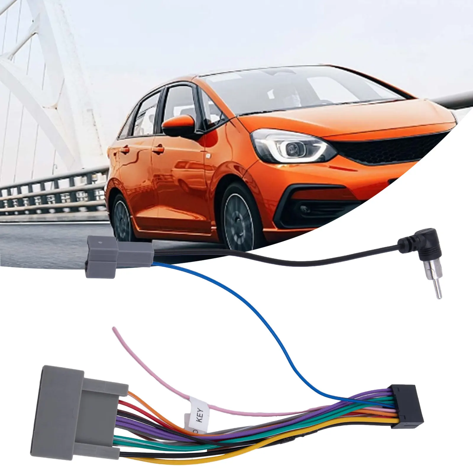 Car Audio DVD Player 16PIN An Power Cable Adapter Car Radio Wire Cable Wiring Harness Stereo Cable Adapter Male Plug To Female