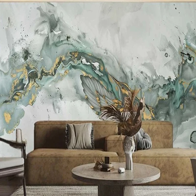 Aanpasbare moderne abstracte marmeren behang muurschilderingen 3D muur decor achtergrond wandbekleding voor woonkamer slaapkamer kantoor