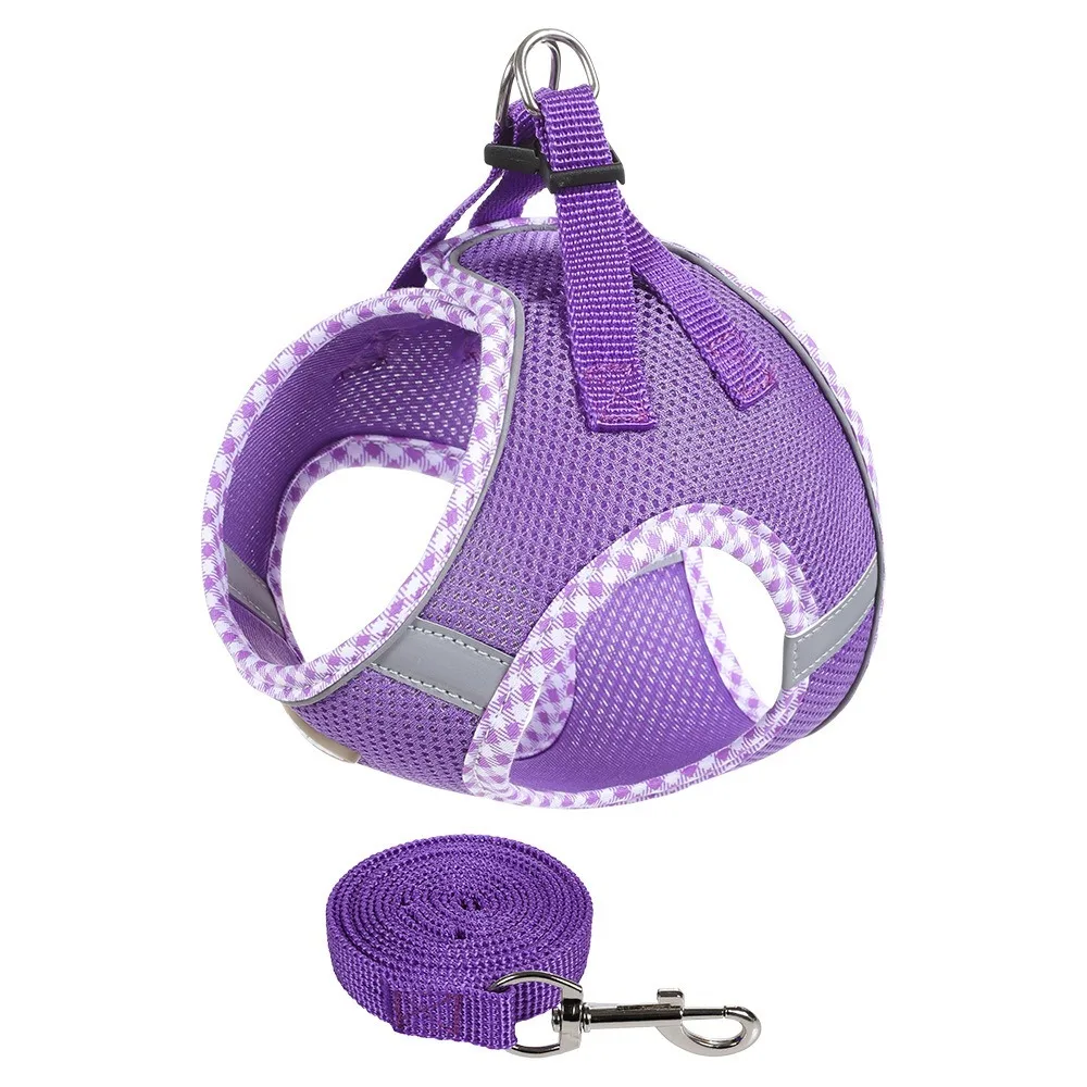 

Durable Reflective Dog Harness Leash Adjustable Breathable Puppy Cat Harness No Pull Anti Escape Pet Harness Outdoor Walking