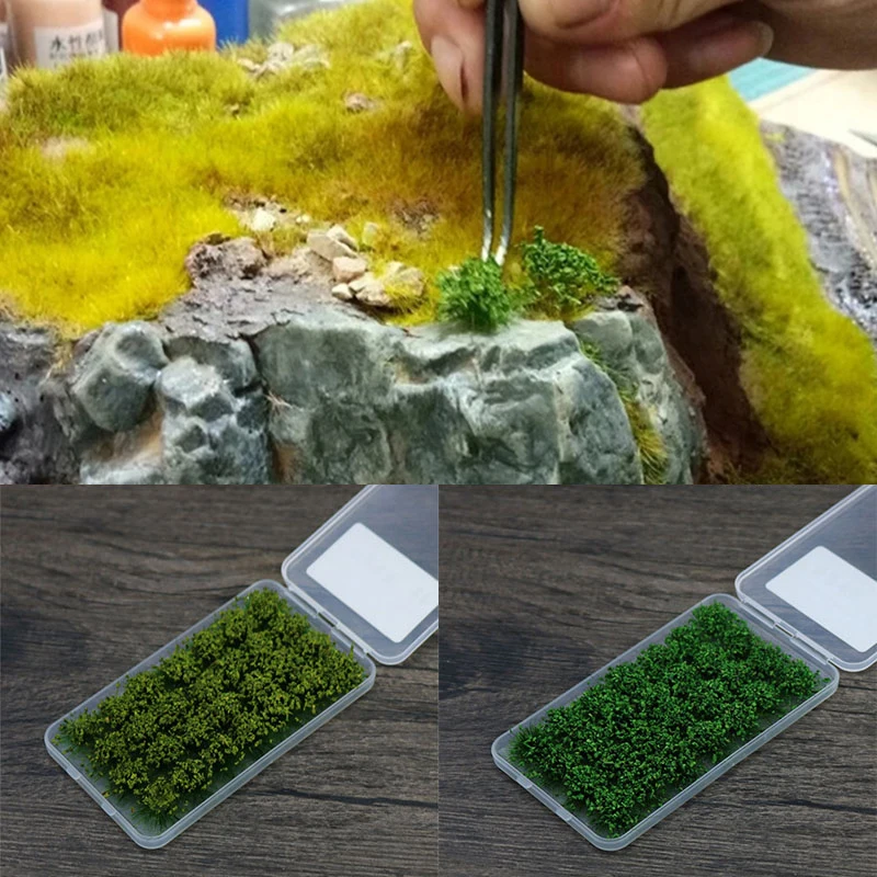 28PC Miniature Shrubs Grass Bush Plant Scene Model for DIY Simulation Wargame Scenery Sand Table Layout Mini Garden Terrain Deco