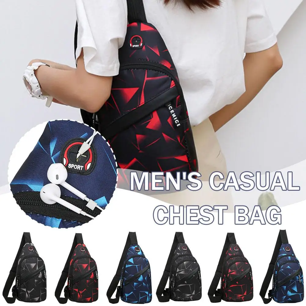 Chest Pack Large Capacity Sling Shoulder Bag Multifunctional Crossbody Bags Unisex Men Oxford Cloth Travel Chest Bag