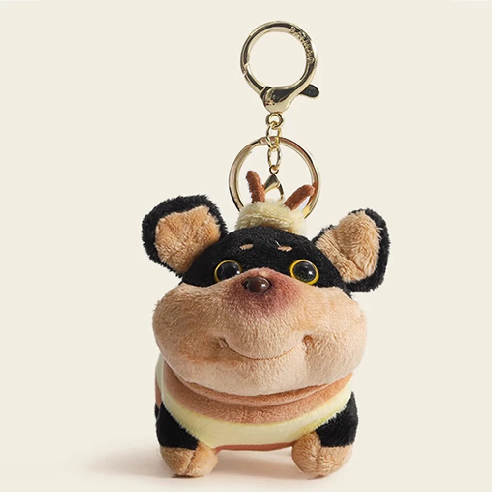 Cute Bee-Dog Plush Keychain Present Adorable Plush Doll Keychain Pendant For Backpack Decor