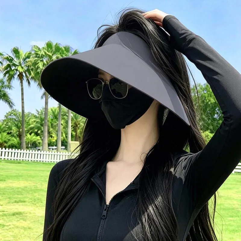 Lightweight Foldable Seamless Hair Clip Style UV Protection Windproof Sun Hat Breathable Summer Cap for Women Adjustable Size