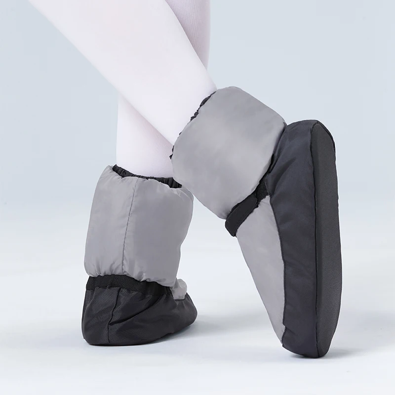 Chaussures de Ballet en peluche d'hiver pour femmes, bottes de danse doublées en polaire pour adultes et enfants, chaussons d'échauffement en coton pour la pratique du Ballet