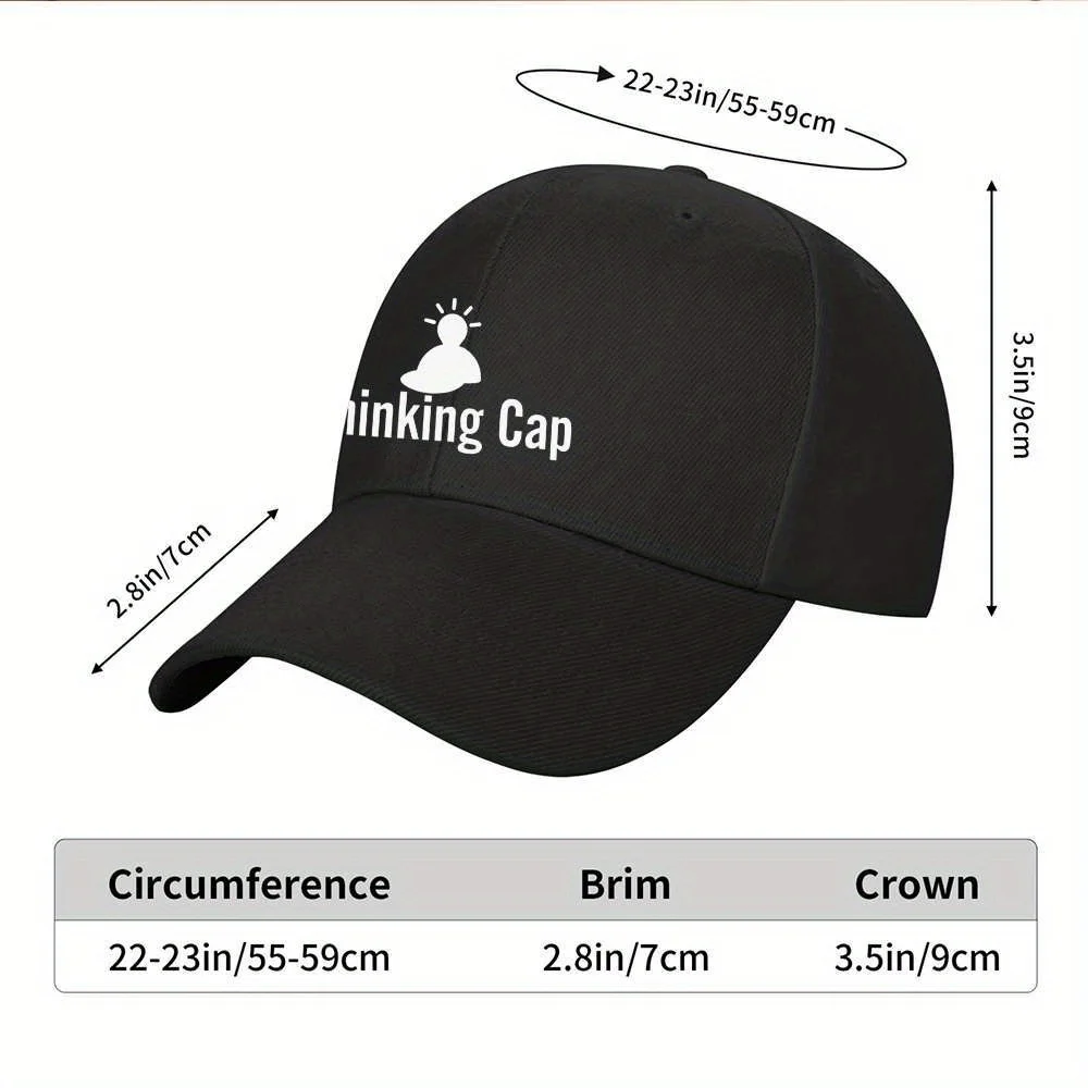 Thinking Cap Baseball Cap Lightbulb Graphic Adjustable Unisex Polyester Outdoor Golf Hat
