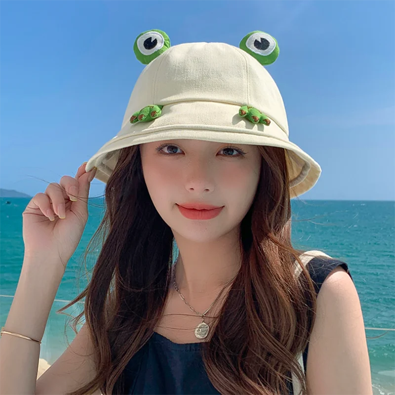 Funny frog Fishing Hunting Cap Bucket Hat Kebab Harajuku Cotton Fisherman Men Women Outdoor Sunscreen Hats Caps