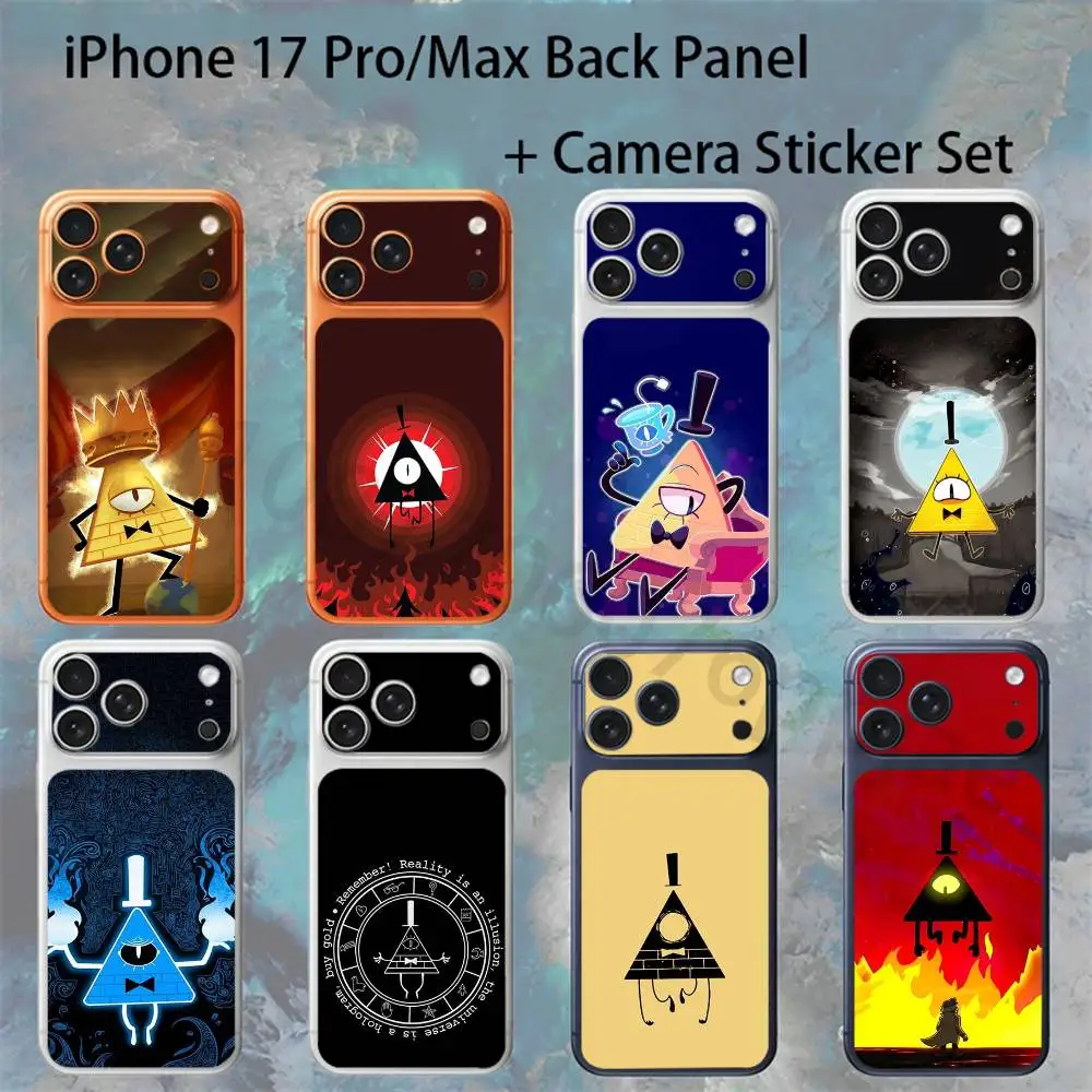 

Bill Cipher For iPhone 17 Pro /Pro Max Battry Back Cover with Camera Decal Skin Rear Protective Sticker Film
