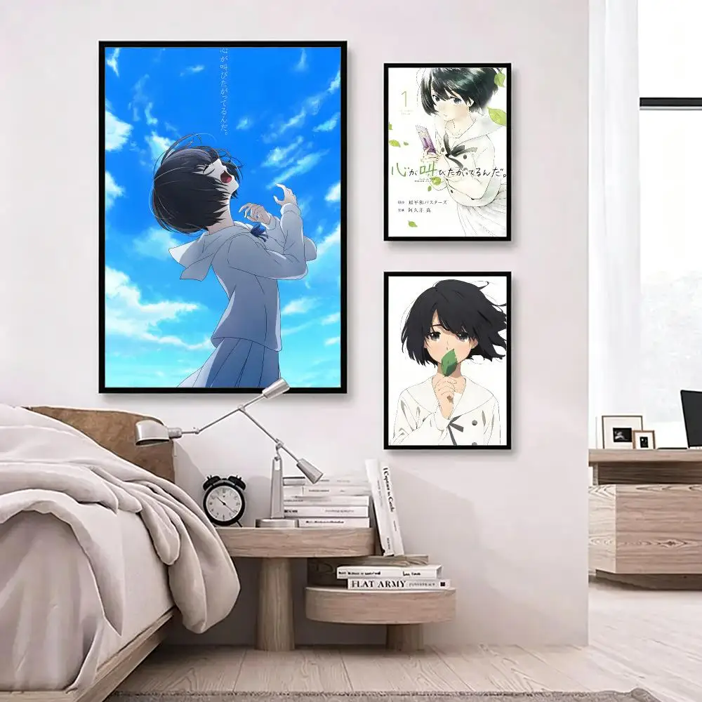 anime The Anthem of the Heart Poster Poster HD Waterproof Self-adhesive Art Print Wall Decor for Bedroom Living Room Gift