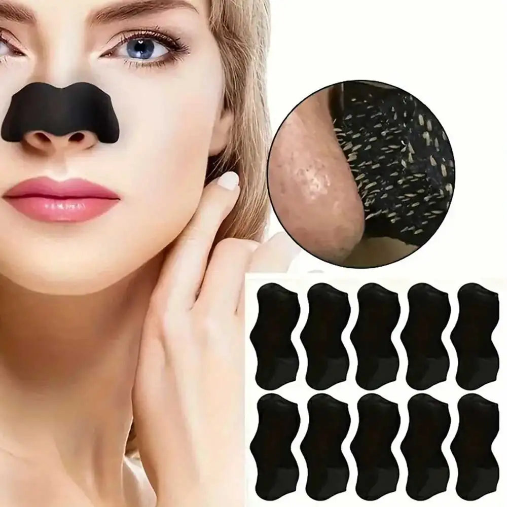 10 pçs nariz cravo removedor máscara de limpeza profunda encolher poros acne tratamento máscara nariz cravo removedor máscara cuidados de saúde