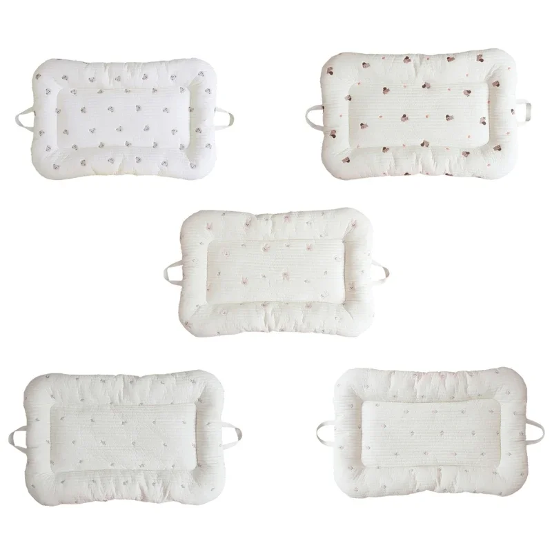 Letto trapuntato in cotone per neonato Tipo trasporto Materasso bifacciale Cuscino per culla in rete traspirante 3D