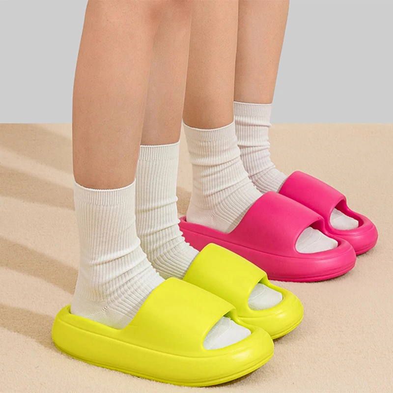 Thick Sole Candy Color Eva Slippers For Woman 2026 Summer Lightweight Platform Sides Sandals Female Indoor Comfortable Sandals