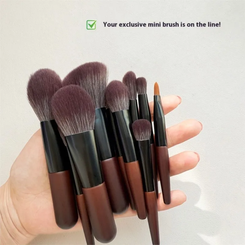 Travel Makeup Brushes Pinceles Cosmetic Bag 12Pcs Portable Holiday Trip Face Eyeshadow Foundation Blusher Travel Makeup Brushes
