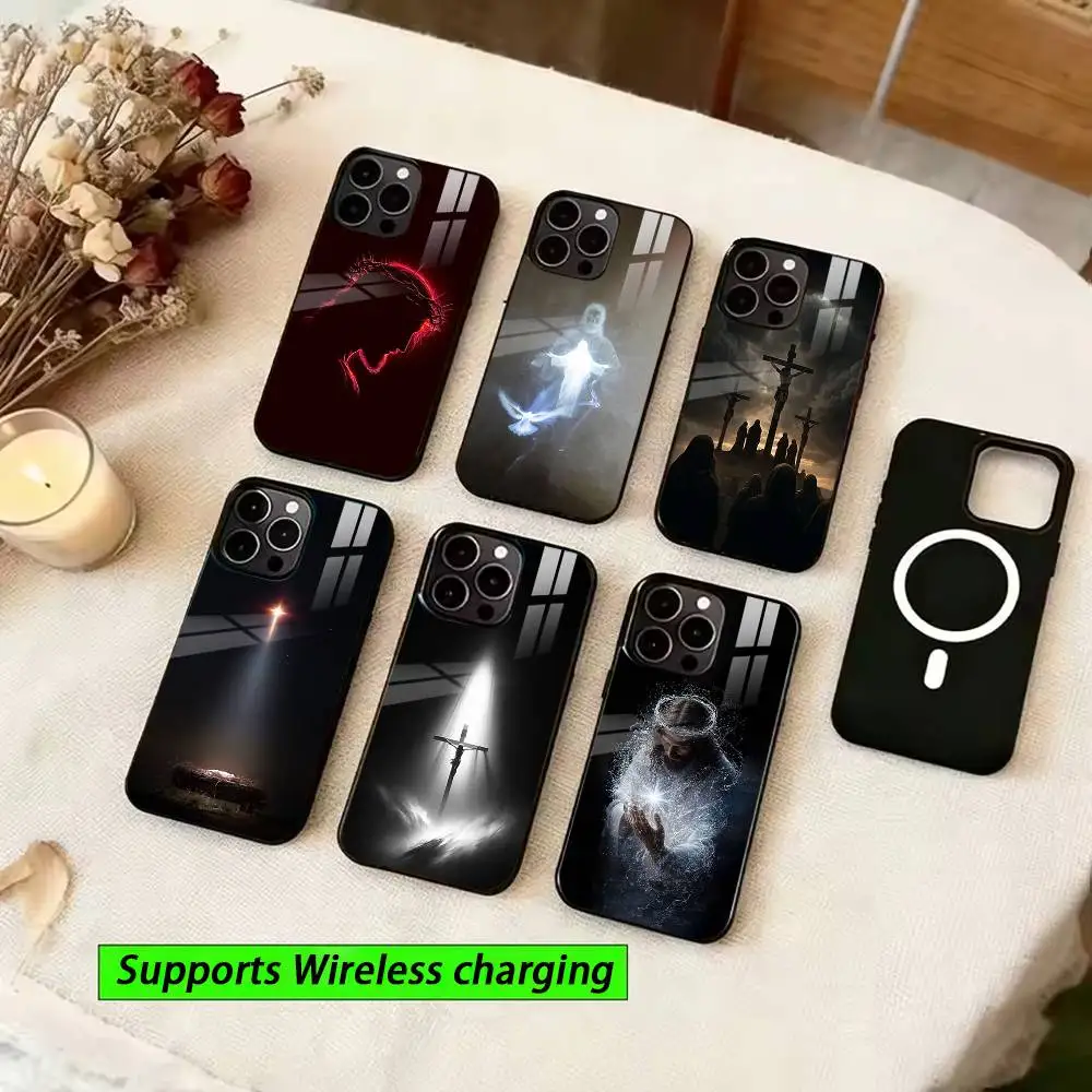 

Holy J-Jesus Design Phone Case For iPhone Magnetic 15,16,17,14,13,12,11 Plus,Pro with Wireless Charging