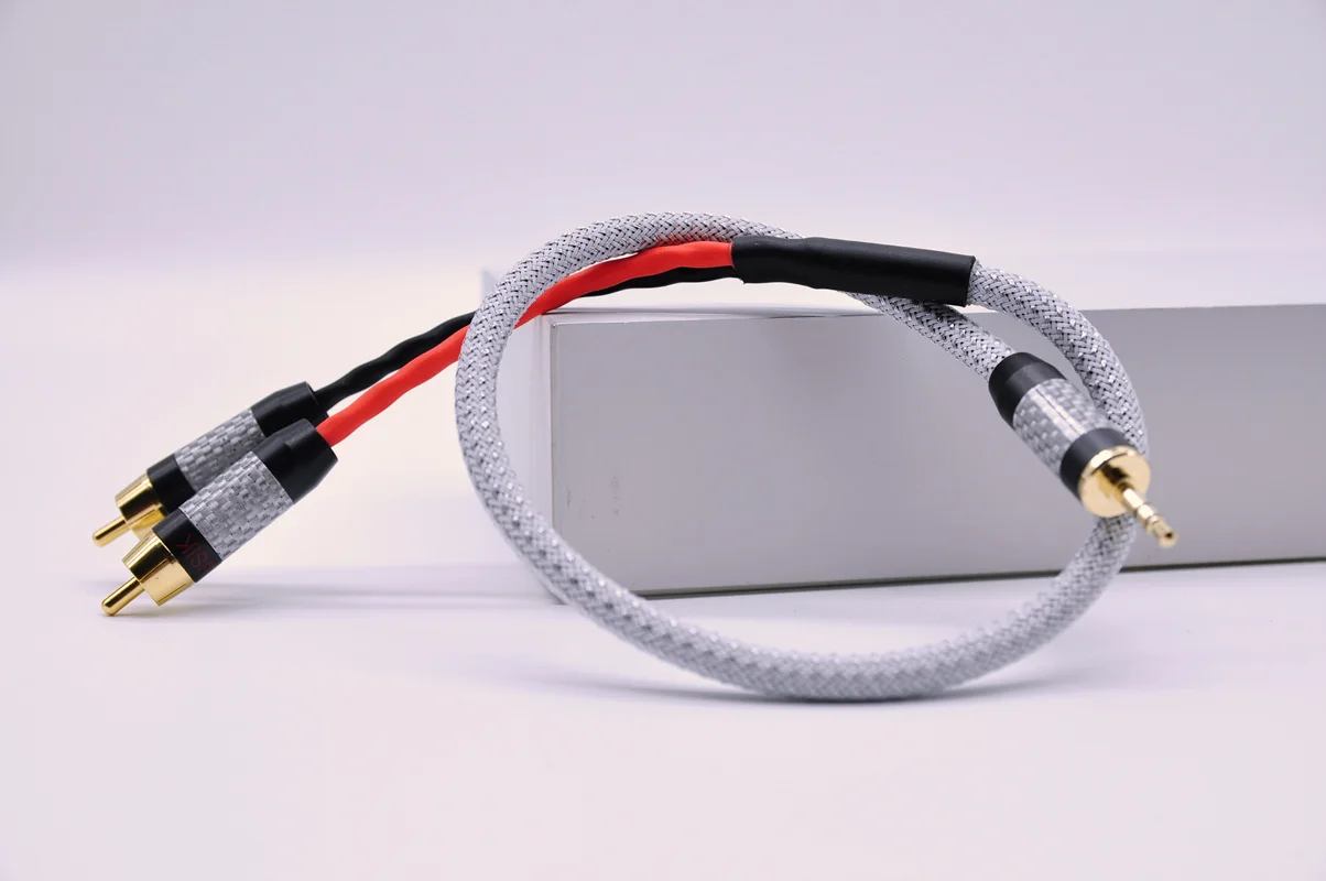 Best 3.5mm To 2RCA CANARE AUX Audio Cable For Amplifier Speakers 0.5M / 1M / 2M / 3M / 5M / AUSIK AS013
