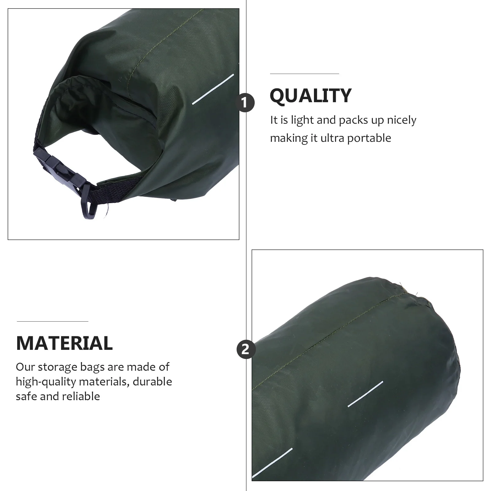 8L حقيبة سباحة مقاومة للماء كيس تخزين قابل للطي للتجديف والتجديف والغوص والشاطئ والرياضات الخارجية معدات صيد الأسماك والتخييم #4