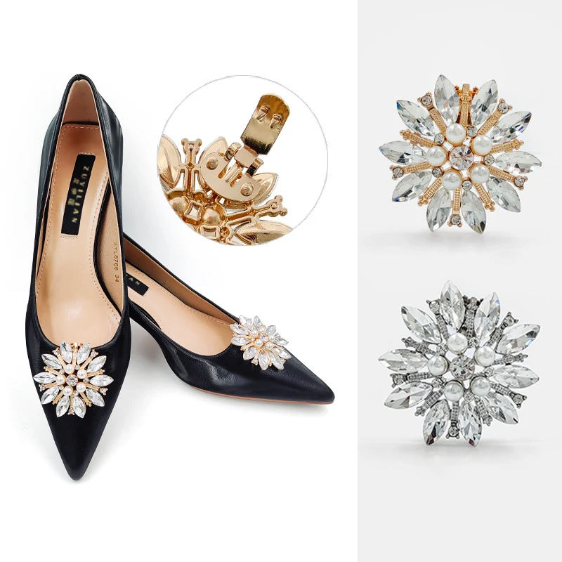 Shiny Rhinestone High Heel Shoe Clips Detachable Bride Wedding Decoration Buckle Fashion Gift