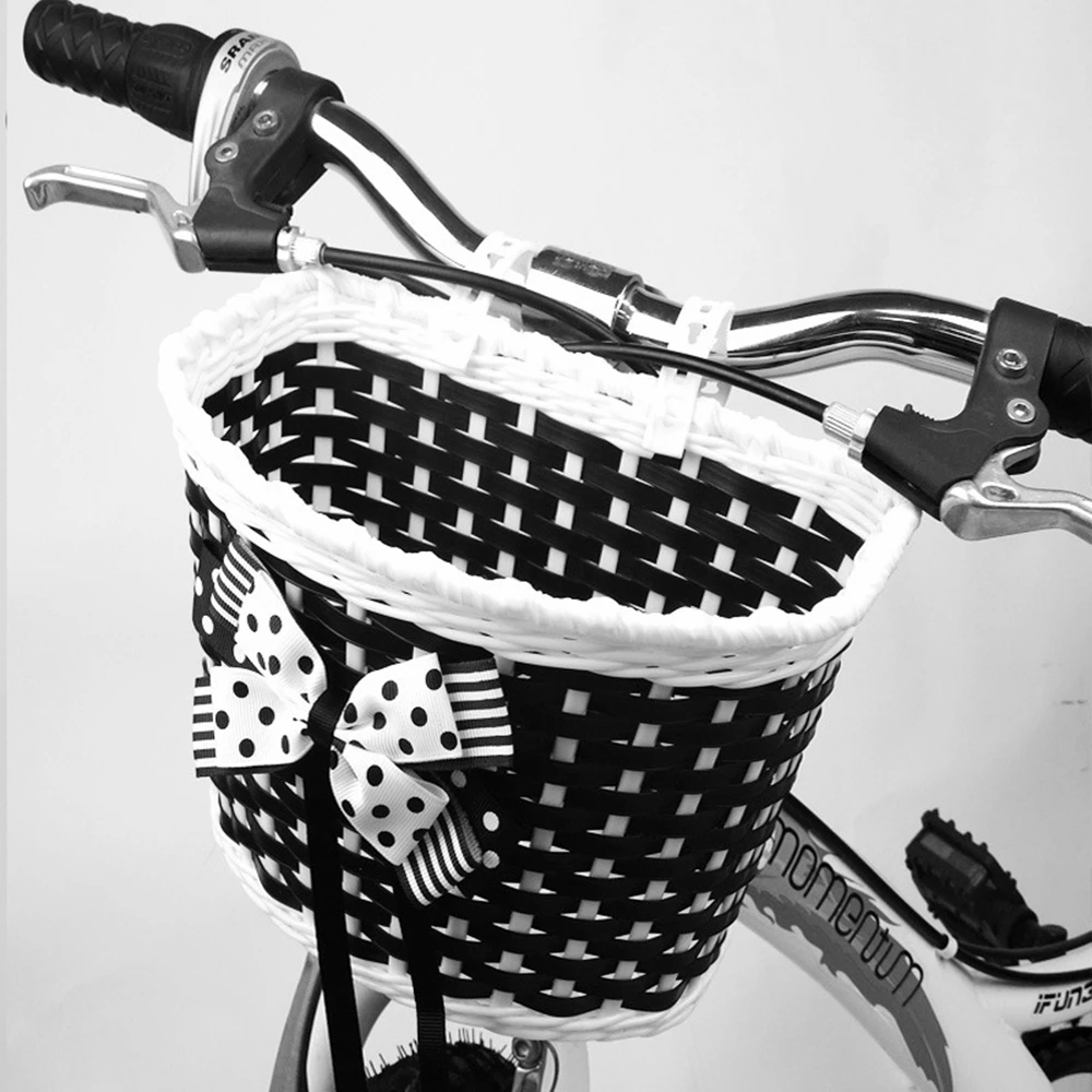 Children Bicycle Storage Scooter Handlebar Basket Bike Front Carrier Bowknot Bag Rear Cycling Hanging Retro Tassels