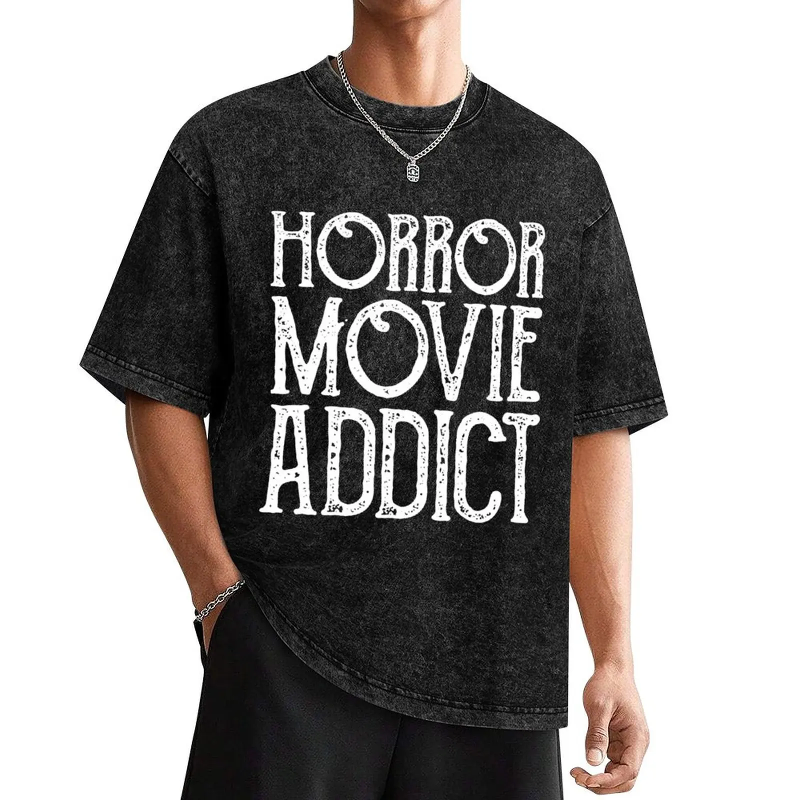 

Horror Movie Addict T-Shirt heavyweights graphic t shirt vintage essential t shirt mens funny t shirts