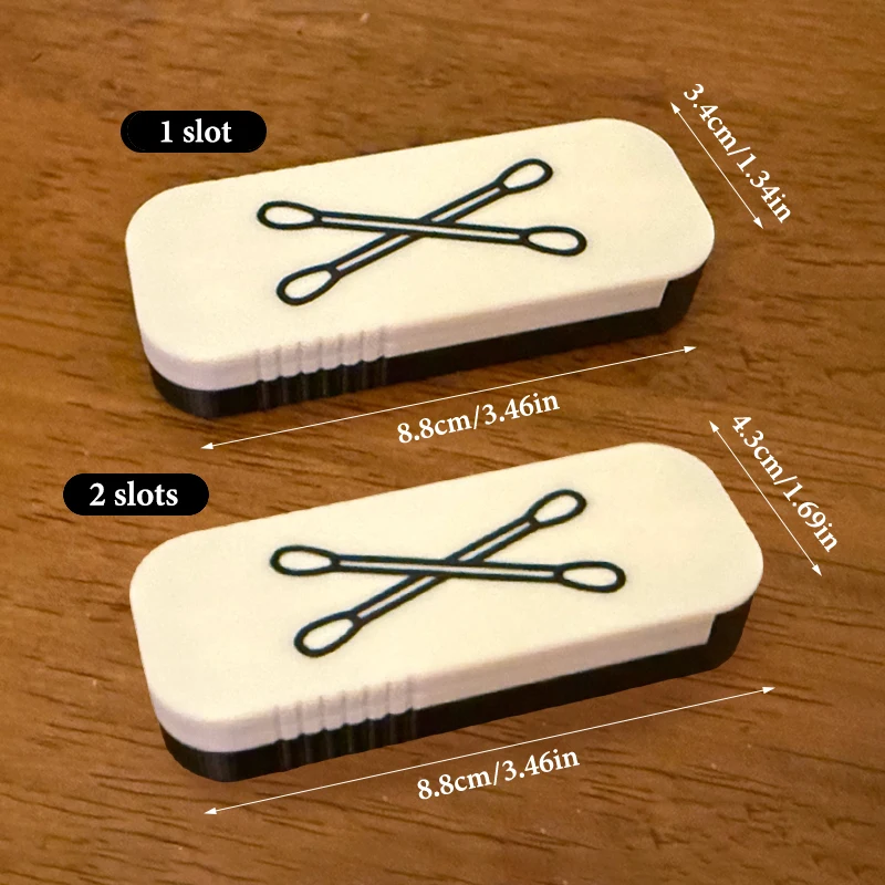 صندوق تخزين أعواد قطنية منزلق صغير حقيبة مسحة محمولة للسفر والاستخدام اليومي متعددة الأقسام مقاومة للغبار تحافظ على نظافة