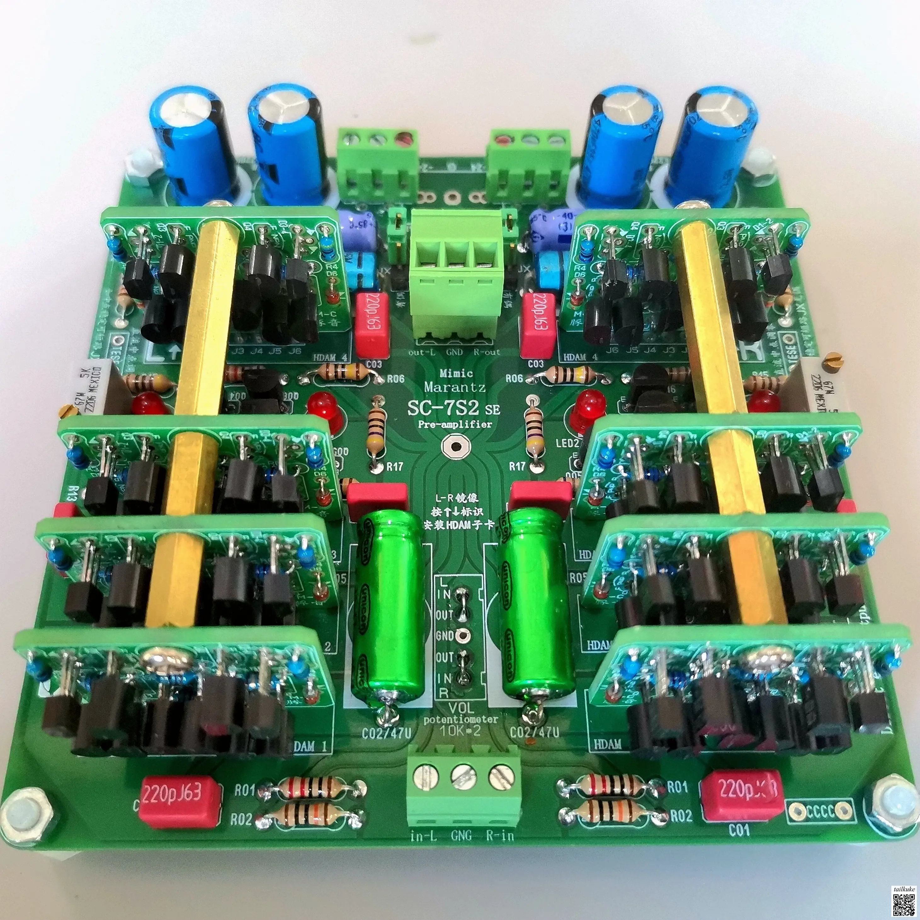 DIY Fully Discrete CFA Current Feedback Preamplifier Board