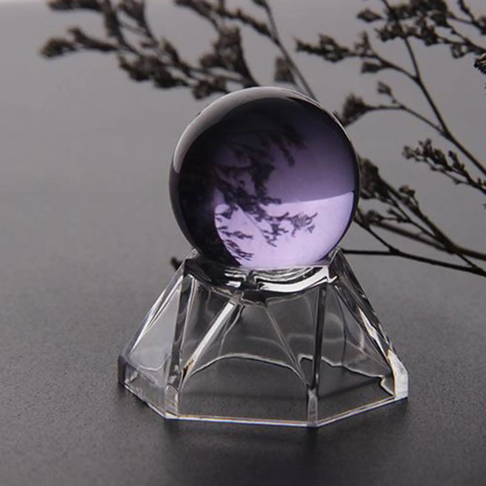 Crystal Ball Display Acrylic Stand Tray Holder Base for Marbles Rock Crystals Photography and Home Decor