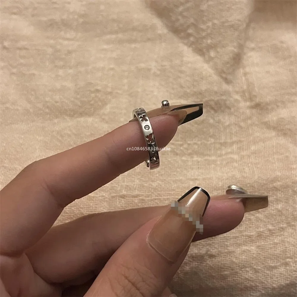 Fashion Trend Pink Crystal Bowknot Heart Rings Zircon Ring Y2K Shiny Zircon Rings for Women Girls Party Aesthetic Jewelry 2025