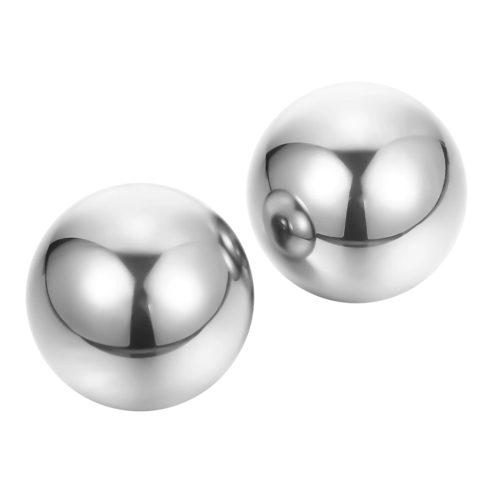 

2 Pcs Stress Balls Stainless Fitness Metal Handballs Chinese Style Exercise Toy Silver Massage