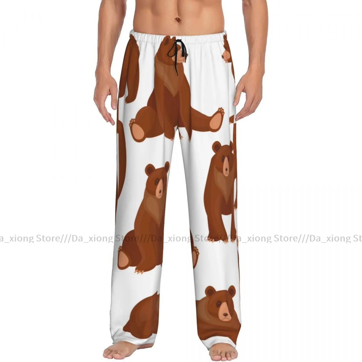 Men Sleep Bottoms Male Lounge Trousers Men's Brown Bears Pajama Pants