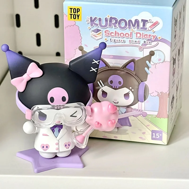 Sanrio Kuromi – série journal intime scolaire, Kit de Garage, boîte aveugle mignonne, jouets, ornement de bureau, cadeau d'anniversaire, jeu tendance, périphérique Anime