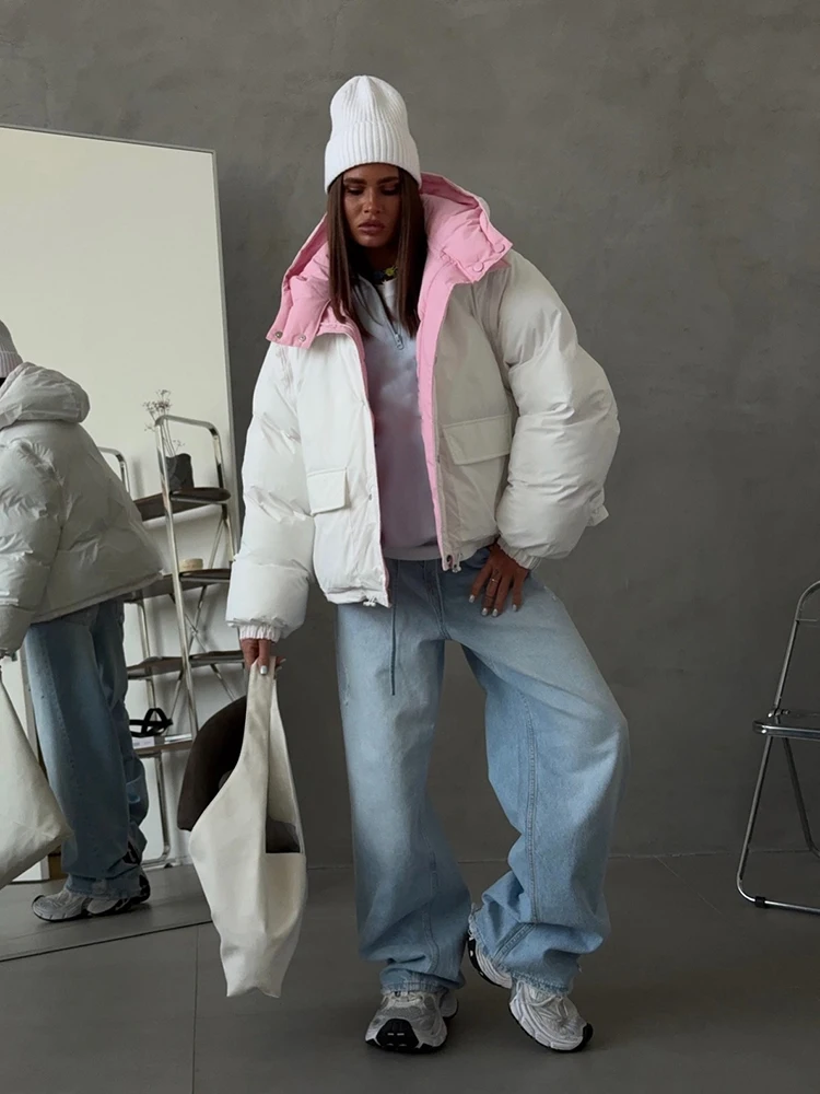 Wendbare, abnehmbare Kapuzenärmel, 2-in-1, wattierte Jacke, Oversized, dick, 2026, neuer Wintermantel, warm, schick, für Büro und Alltag, Damenmantel – Detail 16