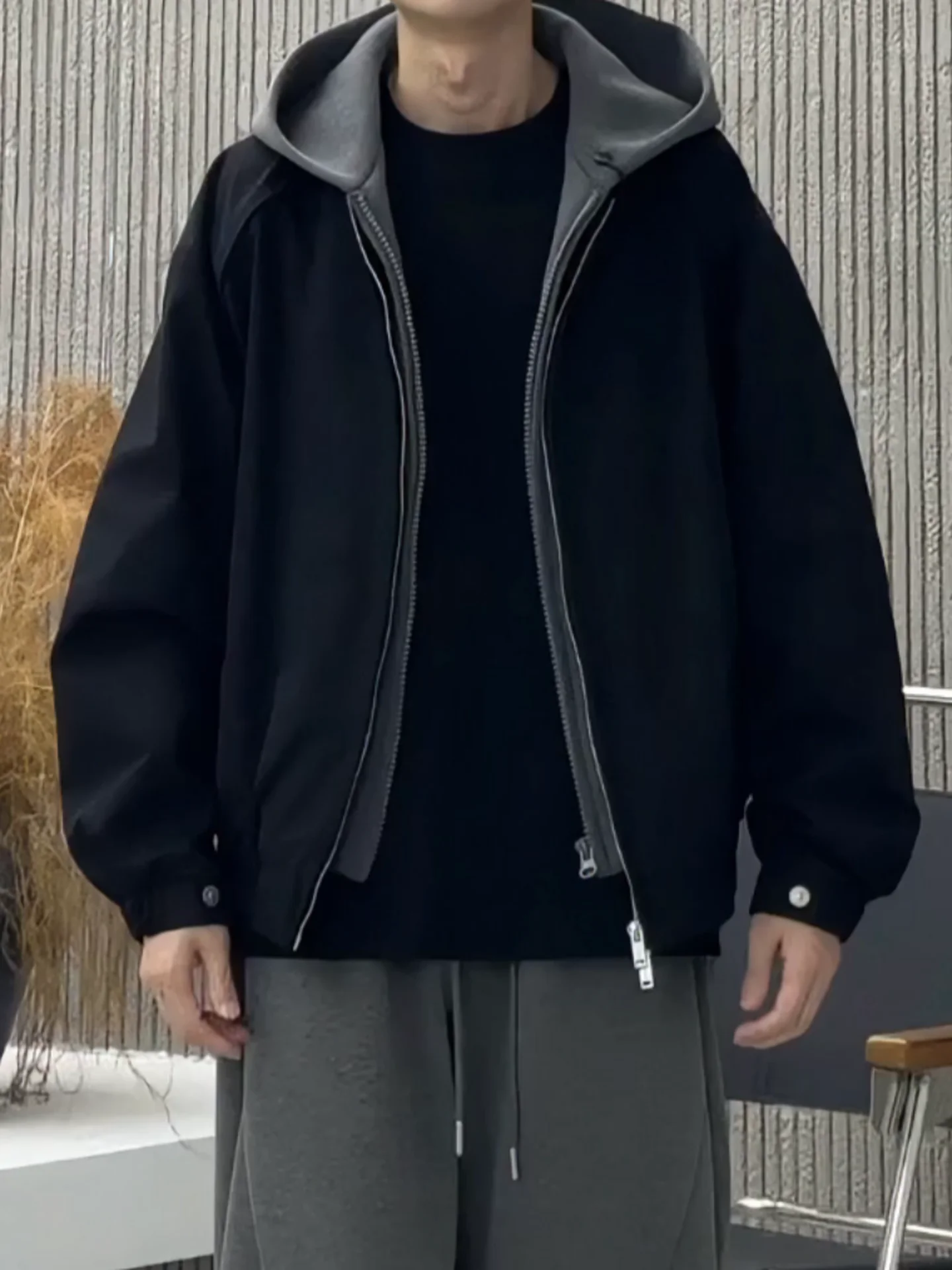 

Модная повседневная куртка с капюшоном для пар, на молнии, приталенная, удлиненная, молодежная, осенне-зимняя, новинка