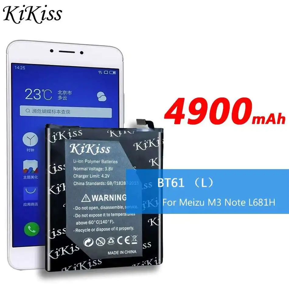

For Meizu Meizy M3 Note L681 L681H Stable Mobile Phone Battery 4900mAh BT61 L Version