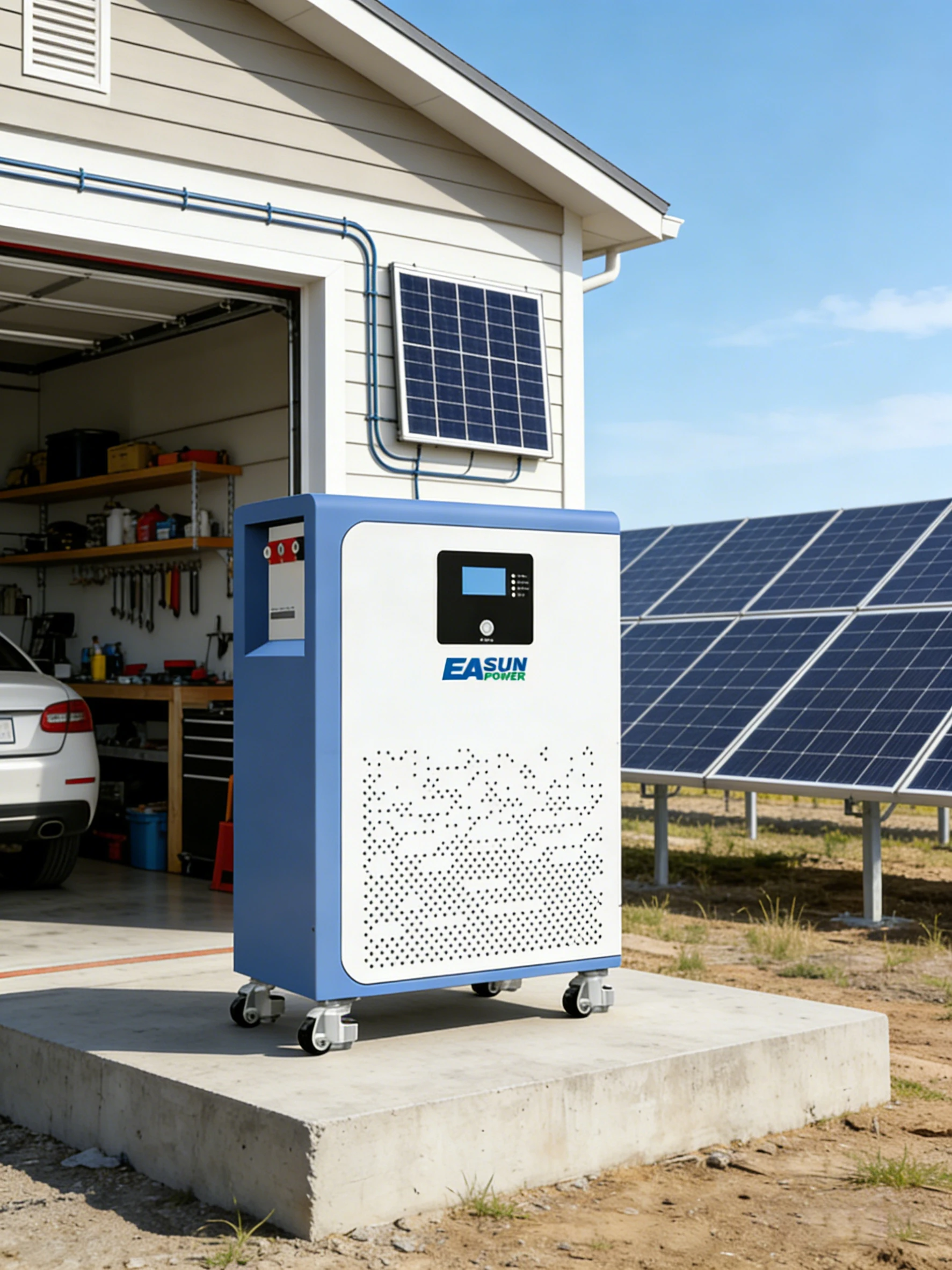 EASUN 15Kwh LiFePO4 Batterij 51.2V 300Ah Lithium Batterij 48V 6000+ Cycli RS485 BMS CAN met Bluetooth voor Solar Inverter Zonder BTW - afbeelding 2