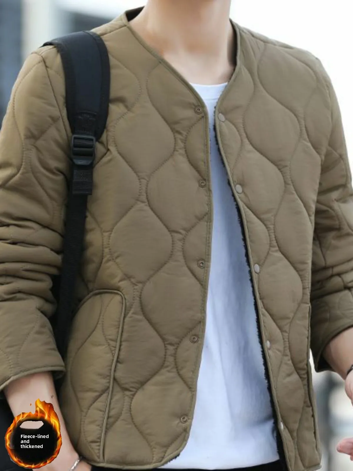 

New Men's Inner Wear Fce Lined Thiened Lamb Velvet Cotton Jaet Collarl Warmth Winter Casual Slim Fit Daily Wear