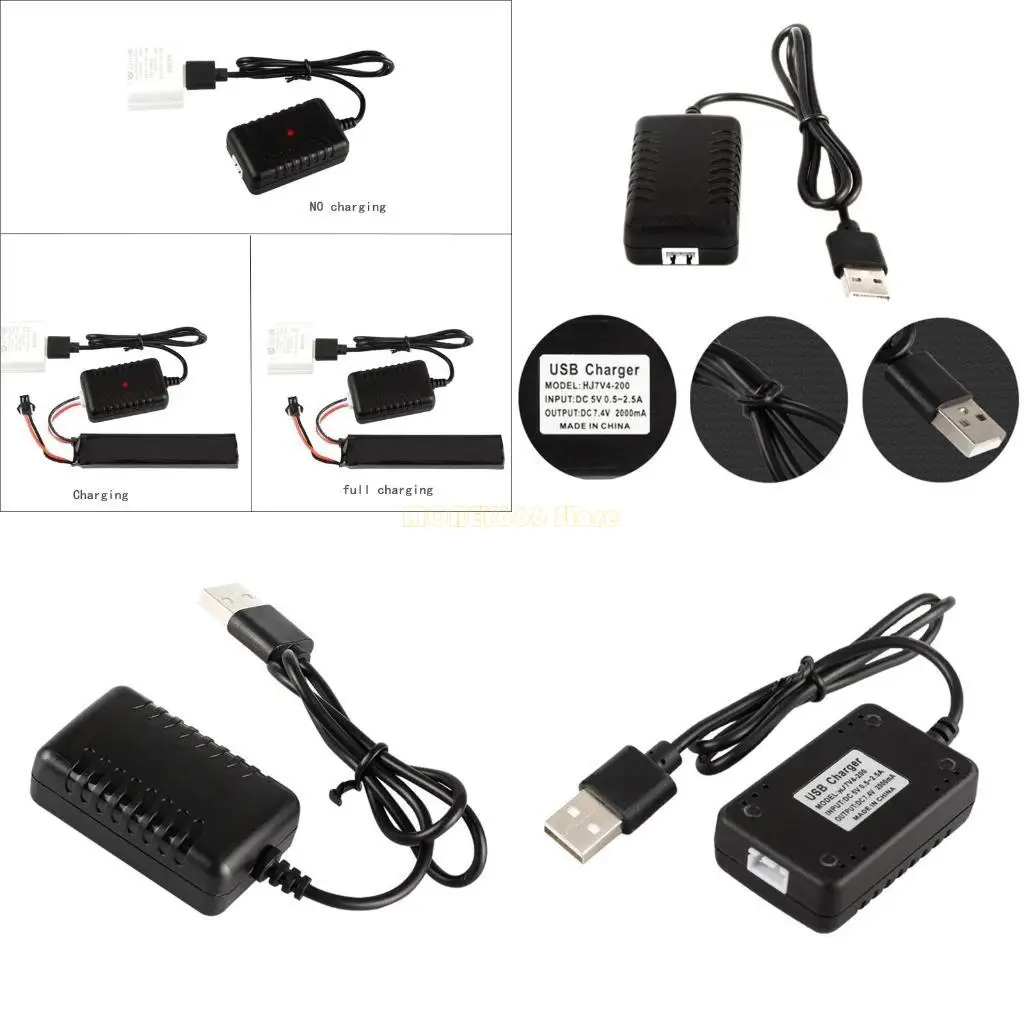 F62C 7.4V 2S 리튬 배터리 충전기 3P 1500MA 고속 XH-3P 플러그 RC 헬리콥터 쿼드 콥터 드론 항공기