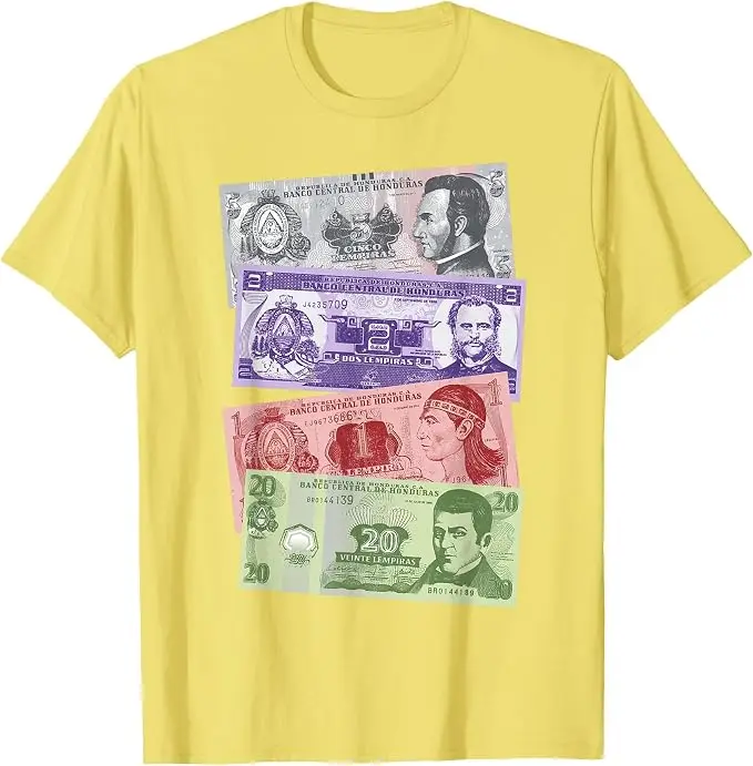 Honduras Billetes, Lempiras T-Shirt Y2k Persönlichkeits-Grafik-Bekleidung für Frauen Männer A Por Baleadas Catrachos Neuheits-Geschenk-T-Shirt-Oberteile – Detail 20